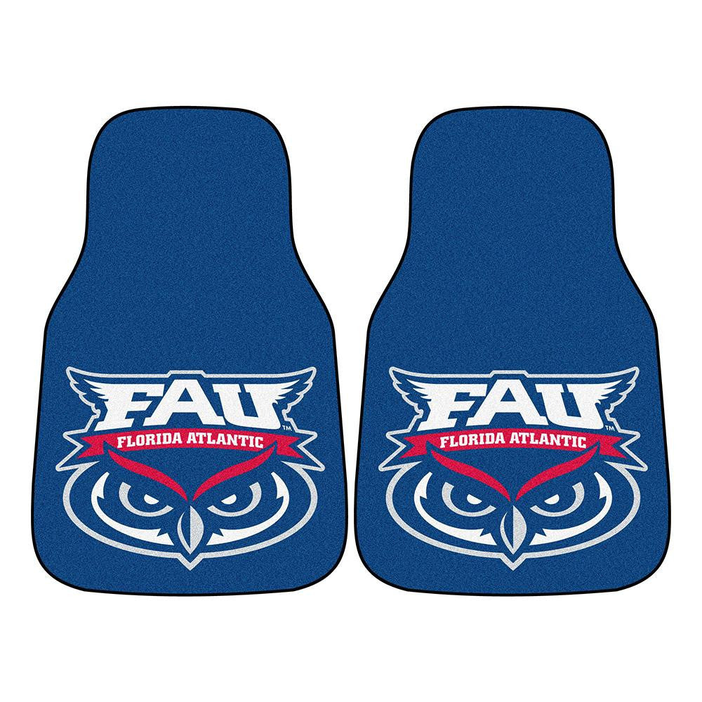 Florida Atlantic Owls Ncaa 2-piece Printed Carpet Car Mats (18x27)