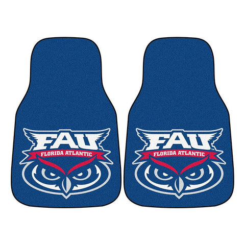 Florida Atlantic Owls Ncaa 2-piece Printed Carpet Car Mats (18x27)