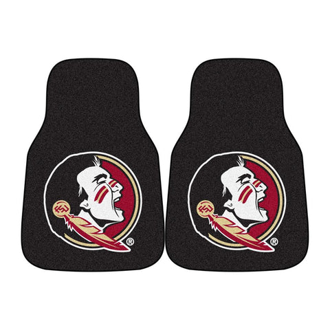 Florida State Seminoles Ncaa Car Floor Mats (2 Front) Seminole Logo On Black