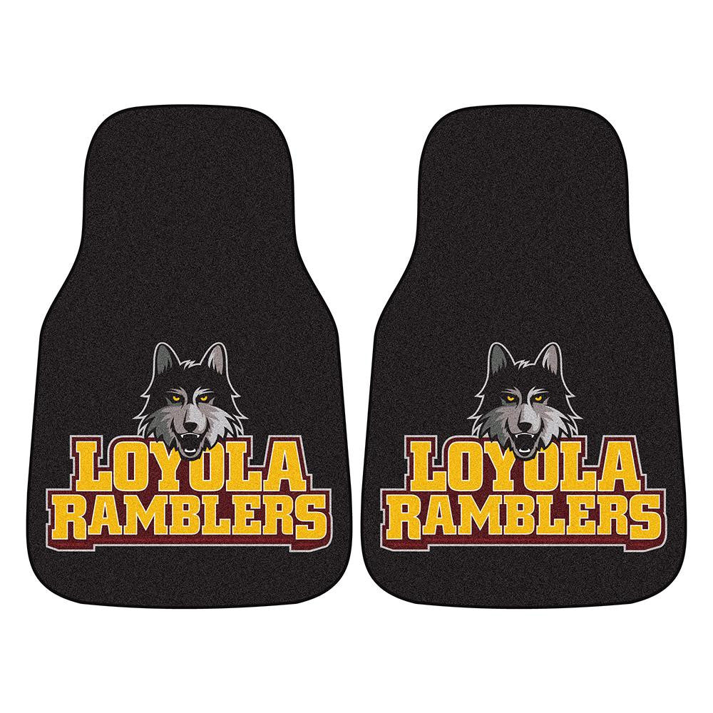 Loyola Illinois Ramblers Ncaa 2-piece Printed Carpet Car Mats (18x27)