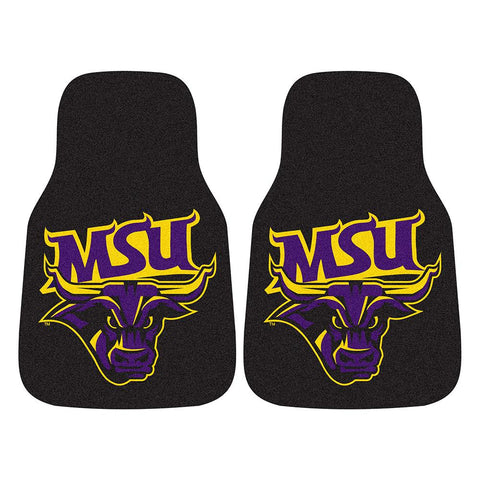 Minnesota State Mankato Mavericks Ncaa 2-piece Printed Carpet Car Mats (18x27)