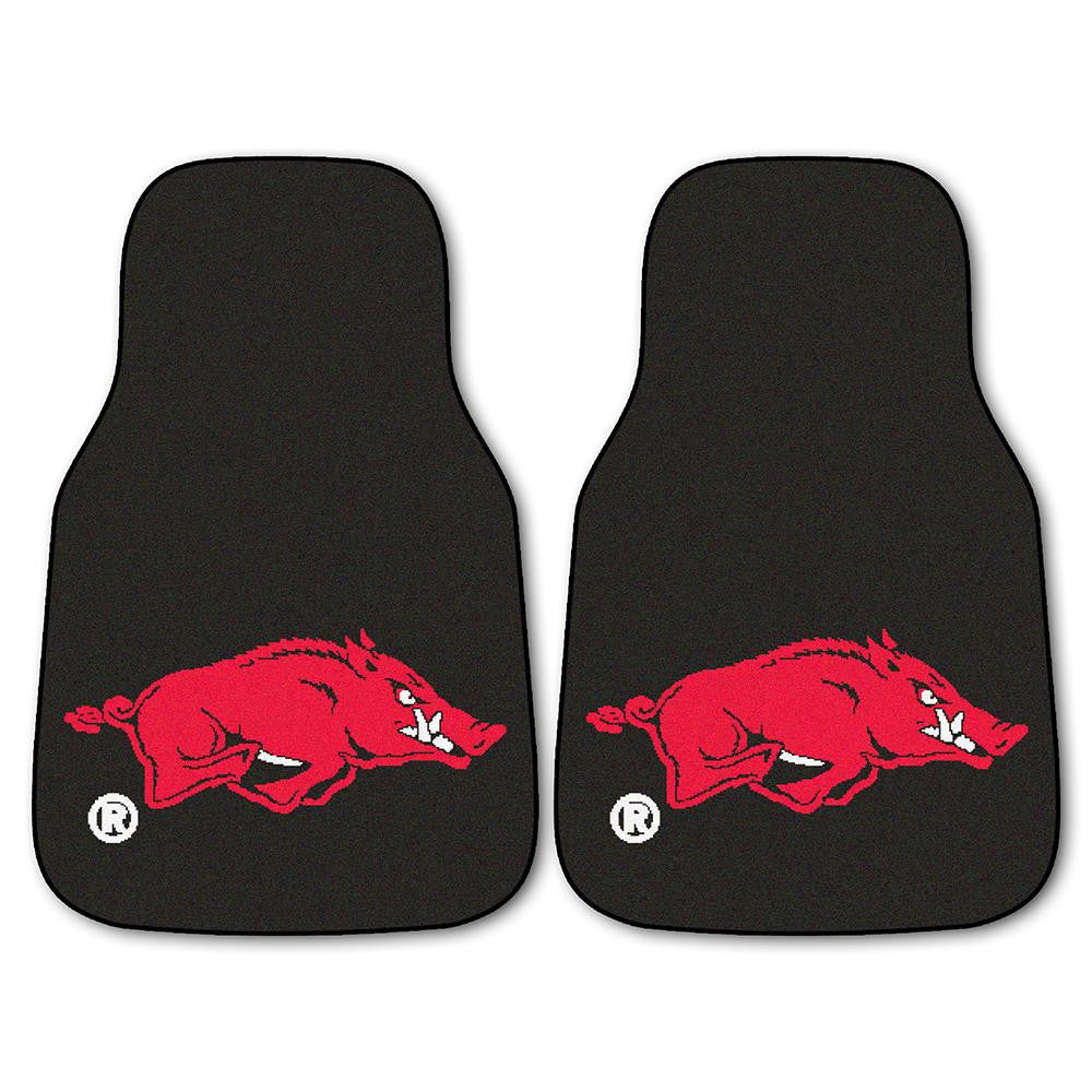 Arkansas Razorbacks Ncaa 2-piece Printed Carpet Car Mats (18x27)