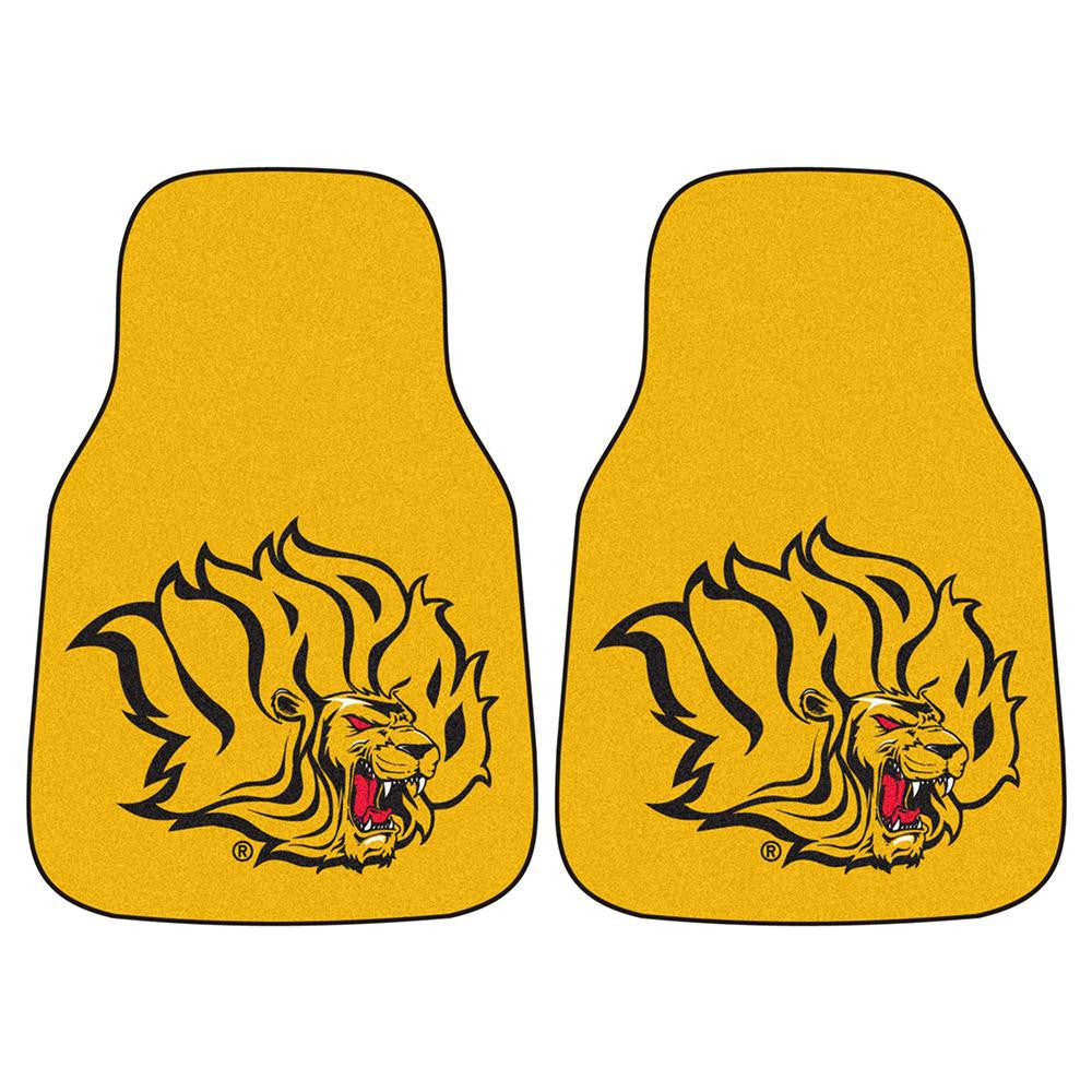 Arkansas Pine Bluff Golden Lions Ncaa 2-piece Printed Carpet Car Mats (18"x27")