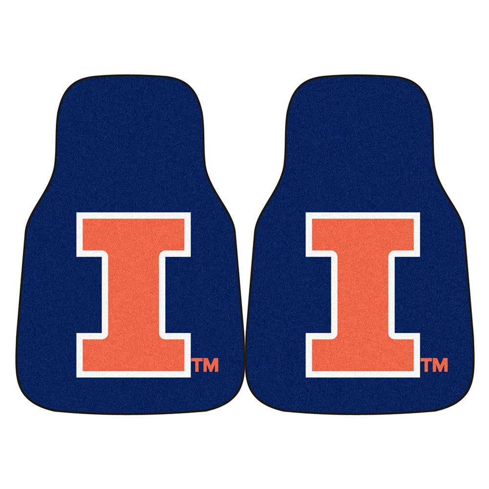 Illinois Fighting Illini Ncaa Car Floor Mats (2 Front)