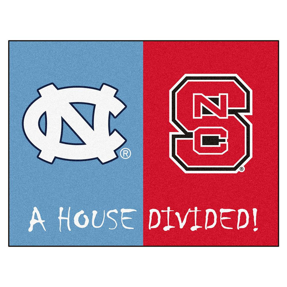 N Carolina Tar Heels- N Carolina St Wolfpack Ncaa House Divided Ncaa "all-star" Floor Mat (34"x45")
