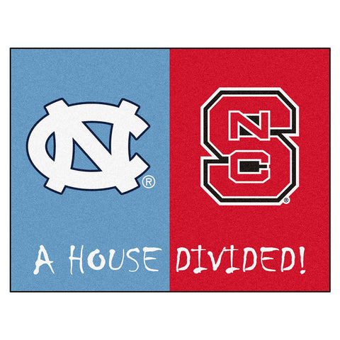 N Carolina Tar Heels- N Carolina St Wolfpack Ncaa House Divided Ncaa "all-star" Floor Mat (34"x45")