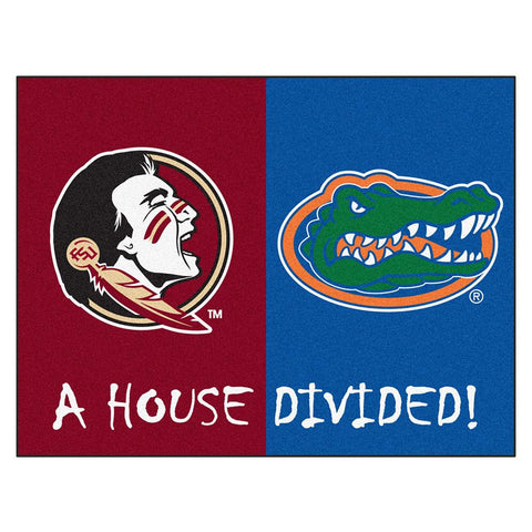 Florida State Seminoles-florida Gators Ncaa House Divided Ncaa "all-star" Floor Mat (34"x45")