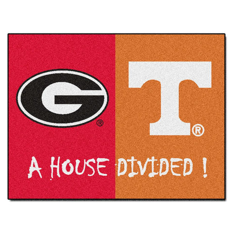 Georgia Bulldogs -texas Longhorns Ncaa House Divided Ncaa "all-star" Floor Mat (34"x45")