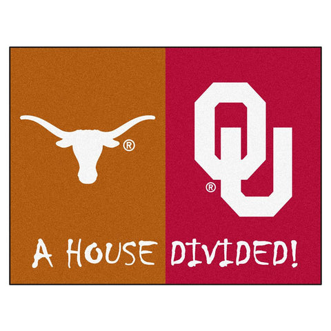 Texas Longhorns-oklahoma Sooners Ncaa House Divided Ncaa "all-star" Floor Mat (34"x45")