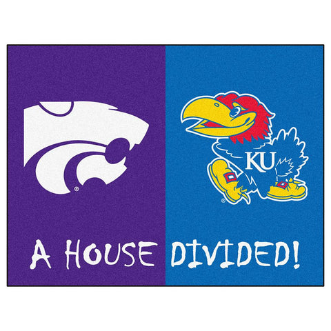 Kansas-kansas State Wildcats Ncaa House Divided Ncaa "all-star" Floor Mat (34"x45")