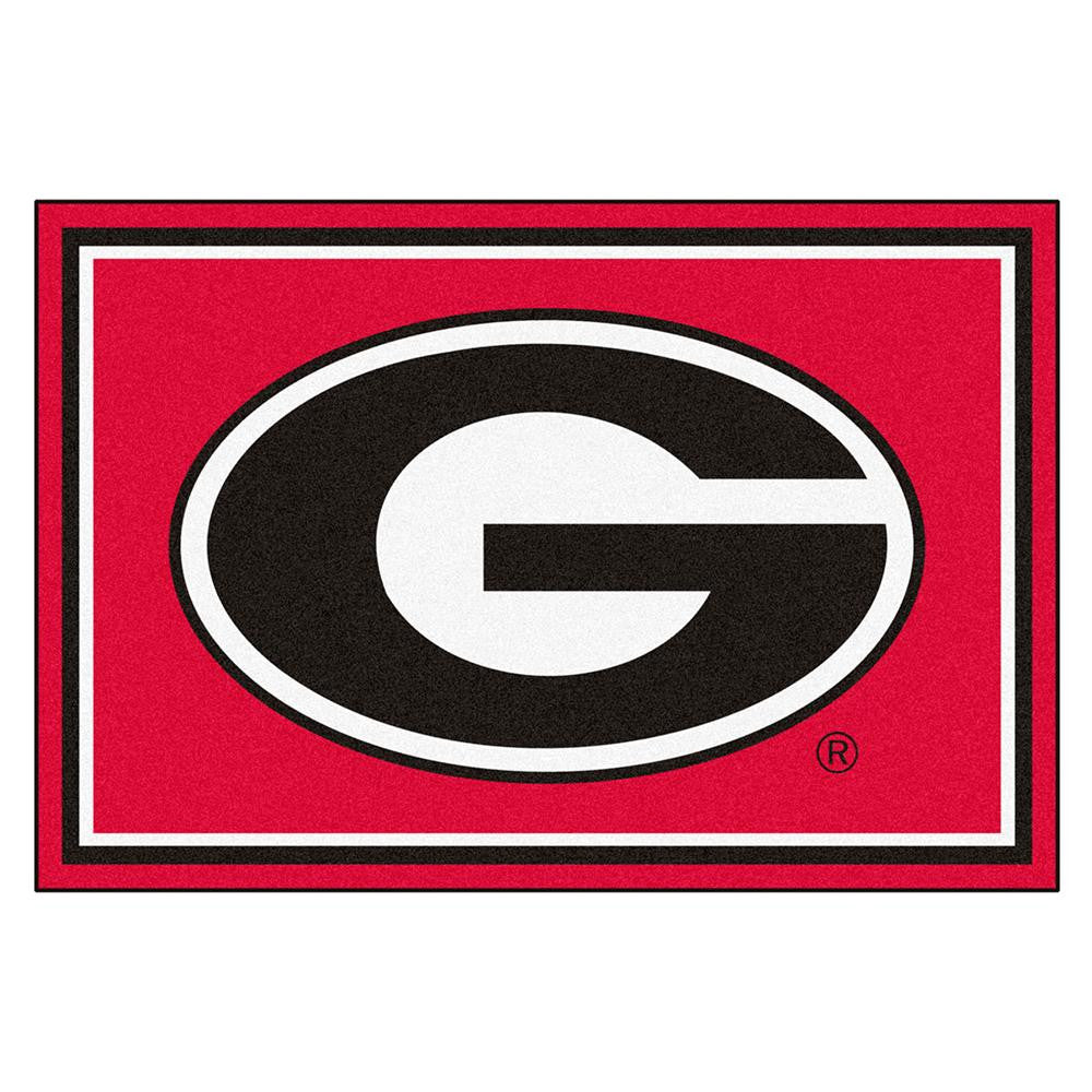 Georgia Bulldogs Ncaa Floor Rug (60"x96") G Logo On Red