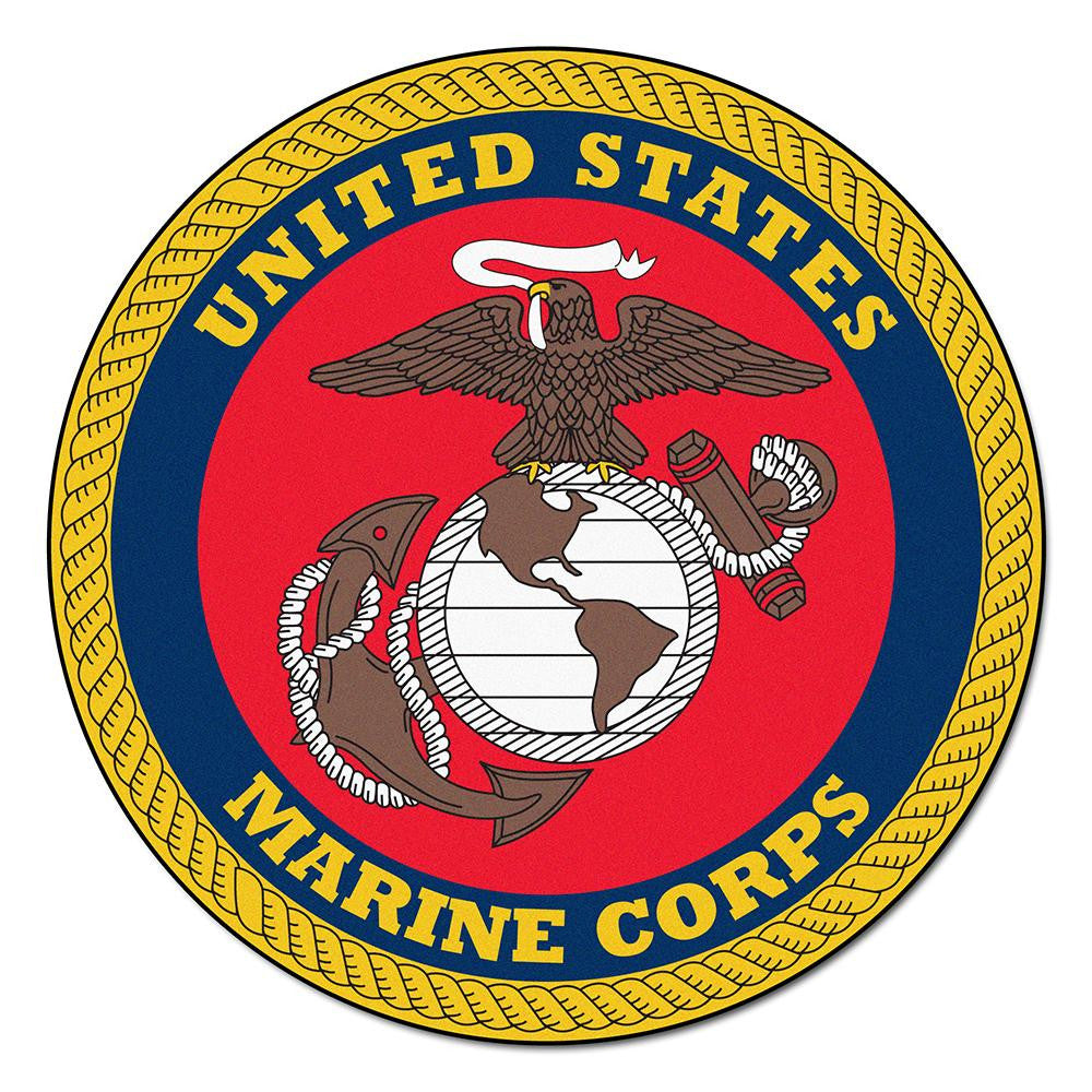 Us Marines Armed Forces 44in Round Mat