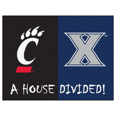 Xavier Musketeers- Cincinnati Bearcats Ncaa House Divided Ncaa "all-star" Floor Mat (34"x45")