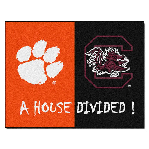 Clemson Tigers - South Carolina Fighting Gamecocks House Divided Ncaa "all-star" Floor Mat (34"x45")