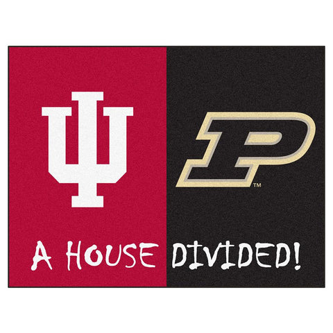 Indiana Hoosiers - Purdue Boilermakers House Divided Ncaa "all-star" Floor Mat (34"x45")