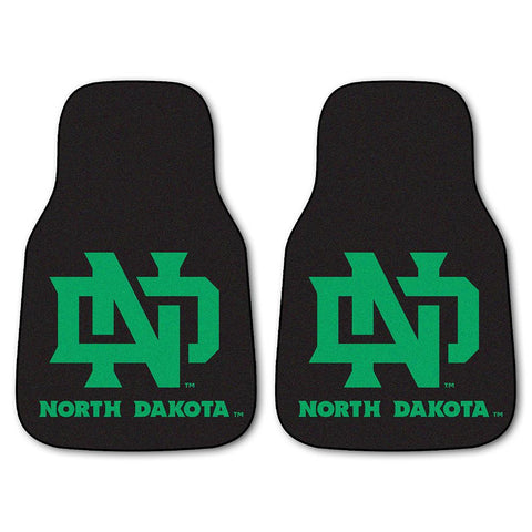 North Dakota Fighting Sioux Ncaa 2-piece Printed Carpet Car Mats (18x27)