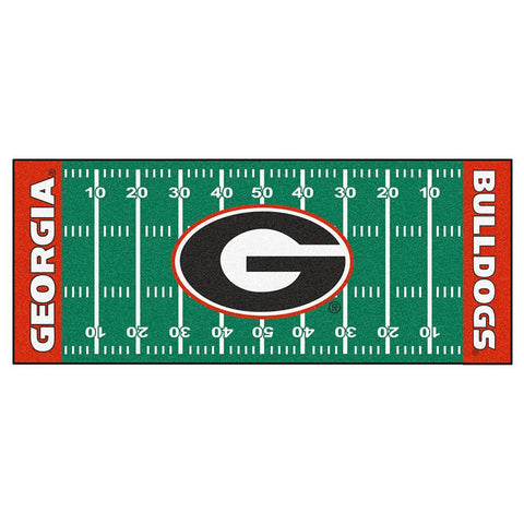 Georgia Bulldogs Ncaa Floor Runner (29.5"x72") G Logo On Red
