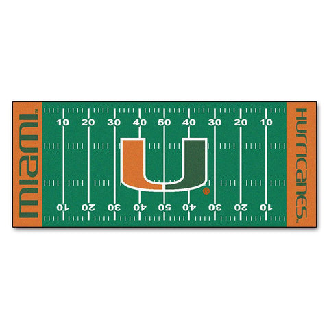 Miami Hurricanes Ncaa Floor Runner (29.5"x72") U Logo