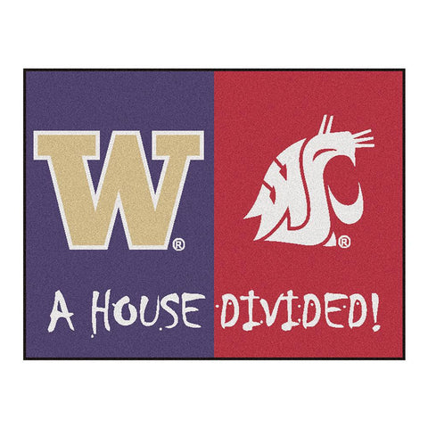 Washington Huskies-washington State Cougars Ncaa House Divided Ncaa "all-star" Floor Mat (34"x45")