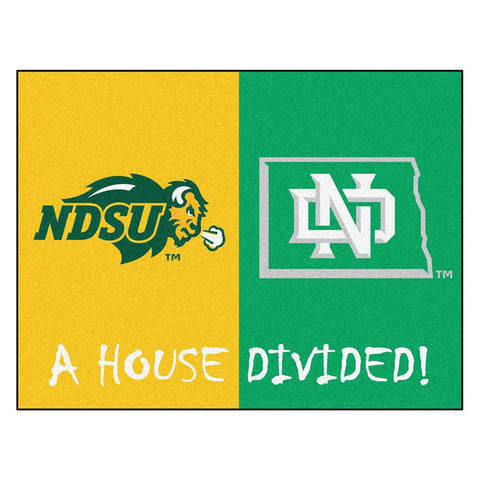 North Dakota Golden Buffalos-north Dakota Hawks Ncaa House Divided "all-star" Floor Mat (34"x45")