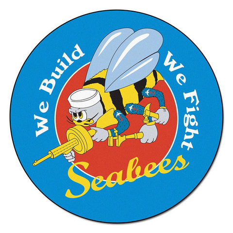 Navy Seabees Ncaa Round Floor Mat (29")