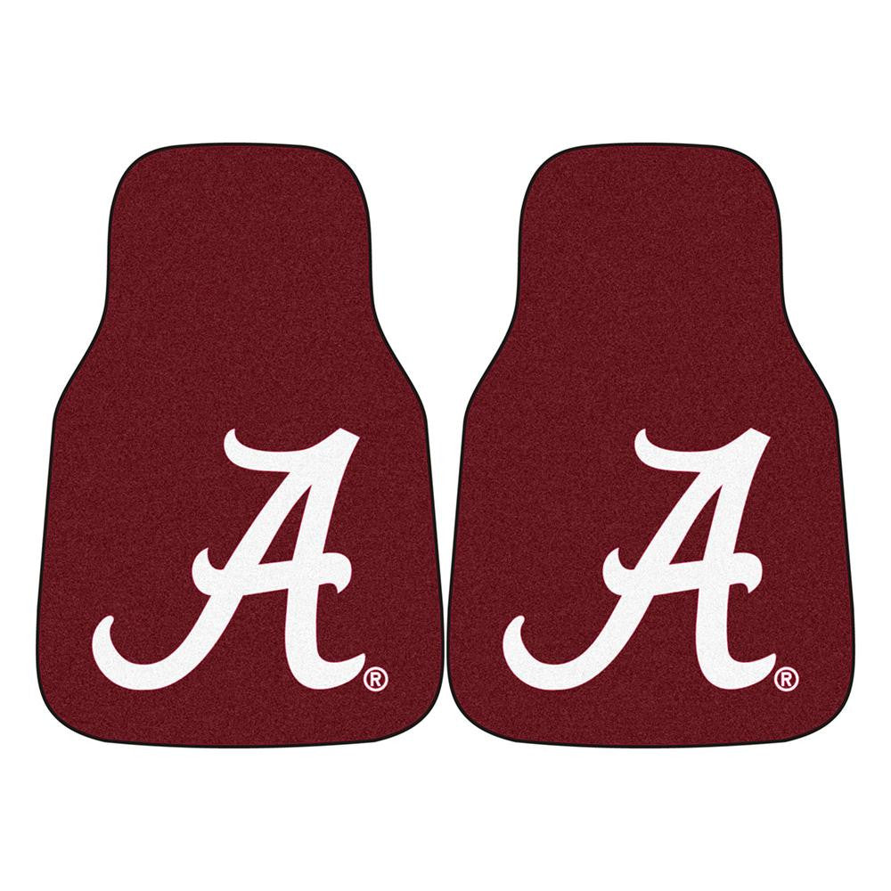 Alabama Crimson Tide Ncaa 2-piece Printed Carpet Car Mats (18x27)