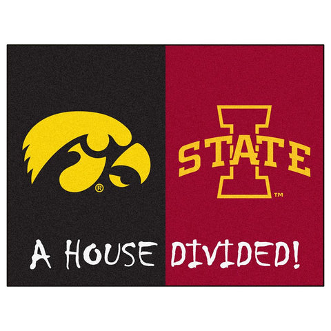 Iowa Hawkeyes - Iowa State Cyclones House Divided Ncaa "all-star" Floor Mat (34"x45")