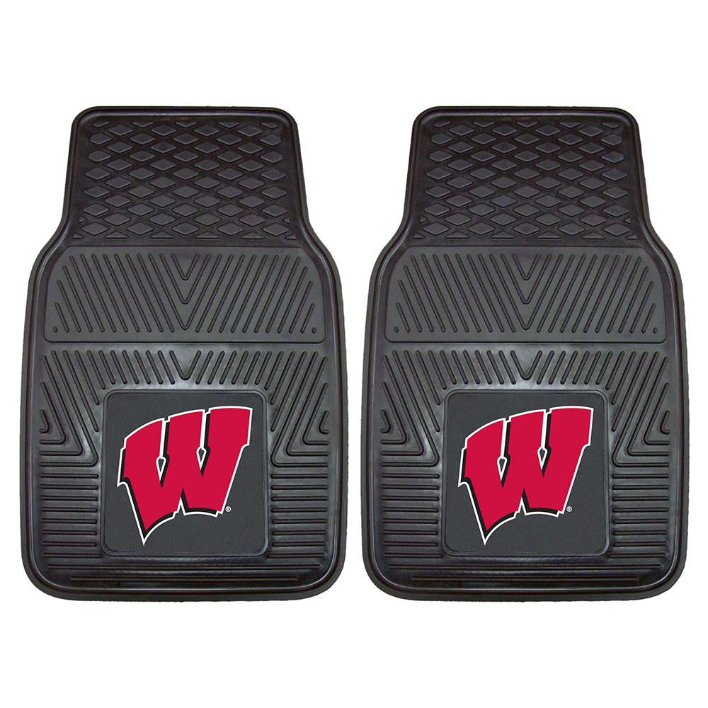 Wisconsin Badgers Ncaa Heavy Duty 2-piece Vinyl Car Mats (18"x27")