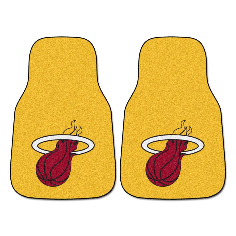 Miami Heat NBA 2-Piece Printed Carpet Car Mats (18x27)