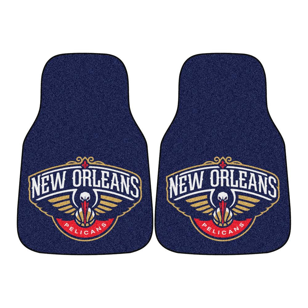 New Orleans Pelicans NBA 2-Piece Printed Carpet Car Mats (18x27)
