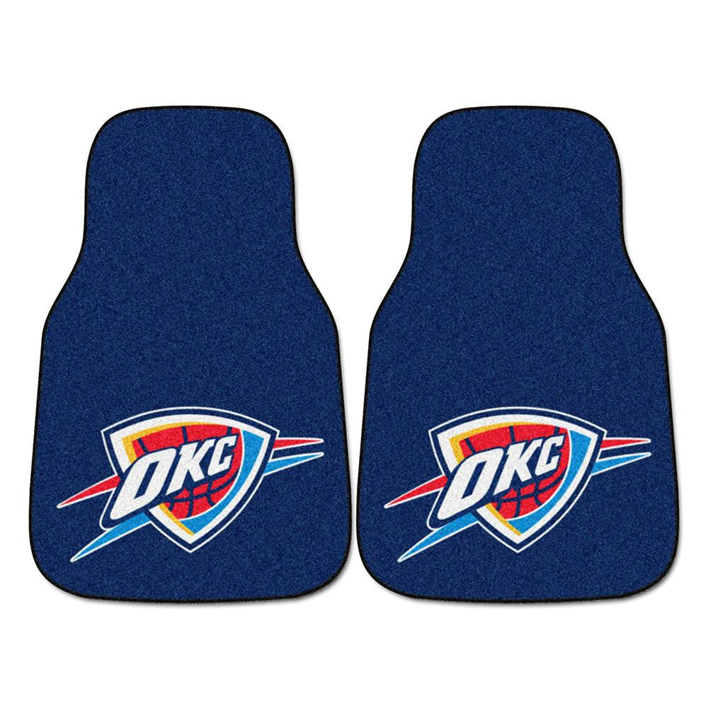 Oklahoma City Thunder NBA 2-Piece Printed Carpet Car Mats (18x27)