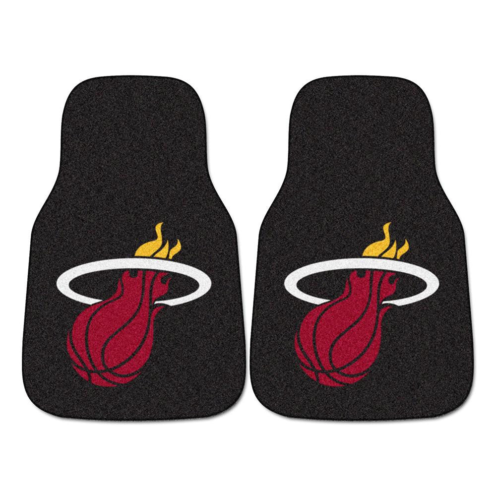 Miami Heat NBA 2-Piece Printed Carpet Car Mats (18x27)