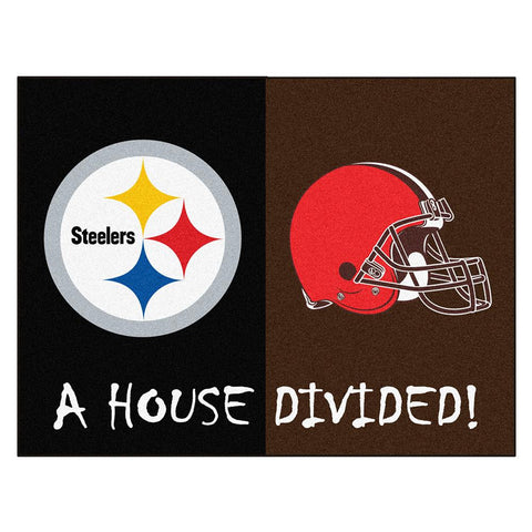 Pittsburgh Steelers-Cleveland Browns NFL House Divided NFL All-Star Floor Mat (34x45)