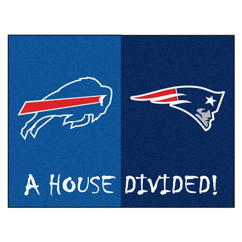 New England Patriots-Buffalo Bills NFL House Divided NFL All-Star Floor Mat (34x45)