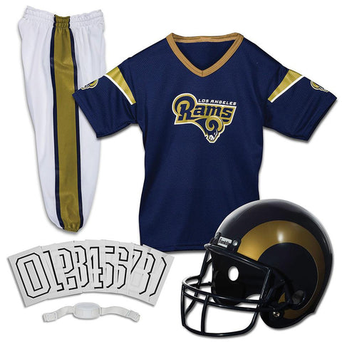 Los Angeles Rams Youth NFL Deluxe Helmet and Uniform Set (Small)
