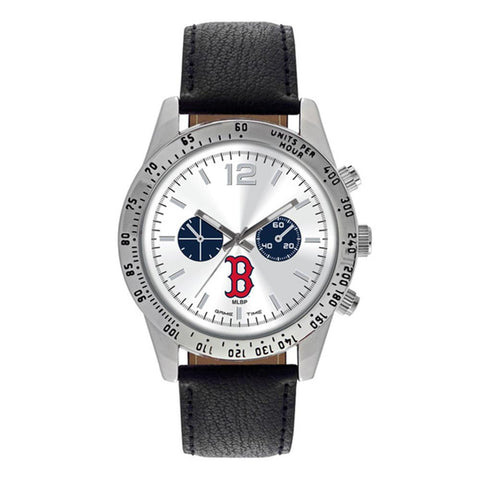 Boston Red Sox Mlb Mens "letterman Series" Quartz Analog Watch (b Logo)