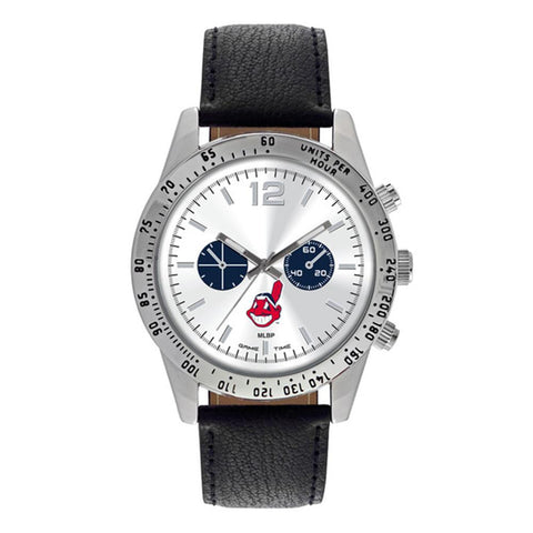 Cleveland Indians Mlb Mens "letterman Series" Quartz Analog Watch