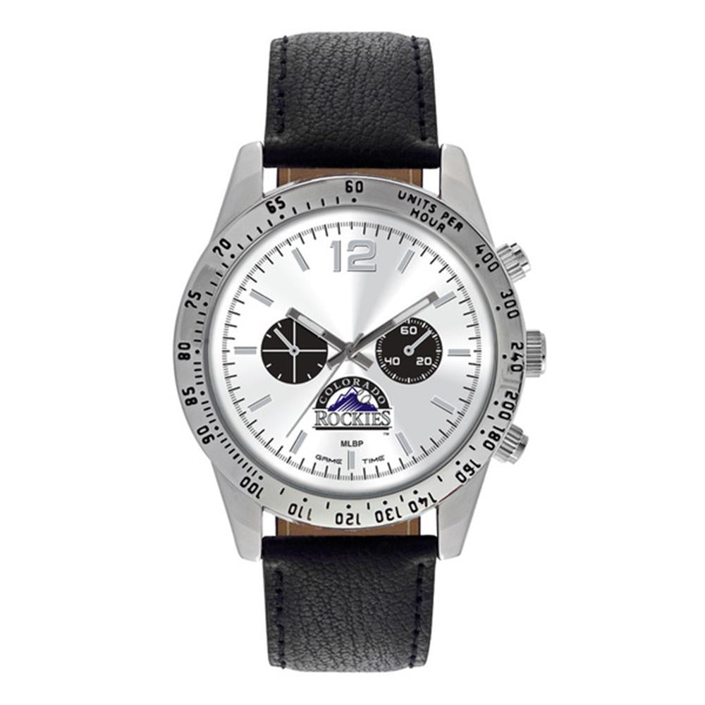 Colorado Rockies Mlb Mens "letterman Series" Quartz Analog Watch