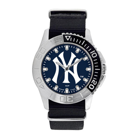 New York Yankees Mlb Mens "starter Series" Quartz Analog Watch (pinstripe)