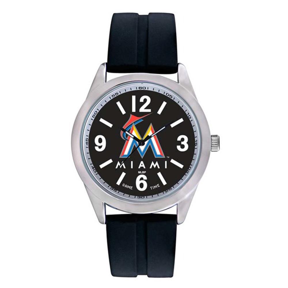 Miami Marlins Mlb Mens "varsity Series" Quartz Analog Watch