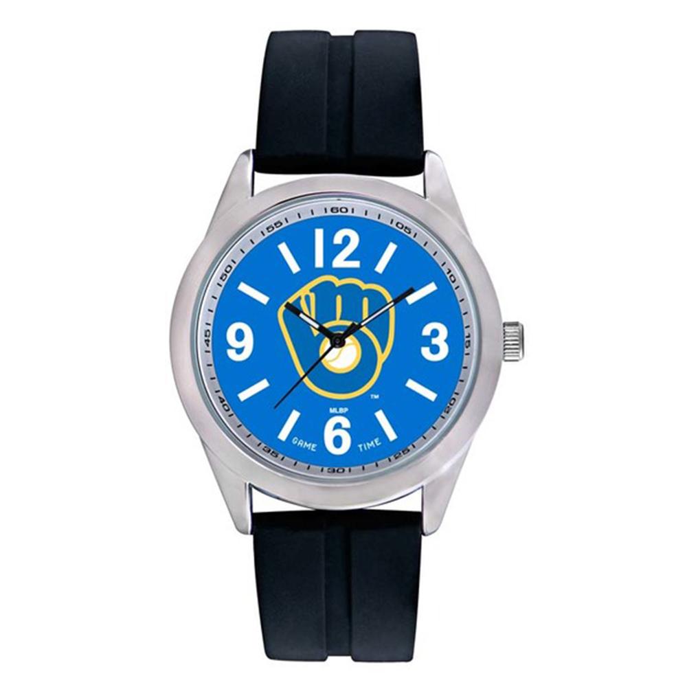 Milwaukee Brewers Mlb Mens "varsity Series" Quartz Analog Watch