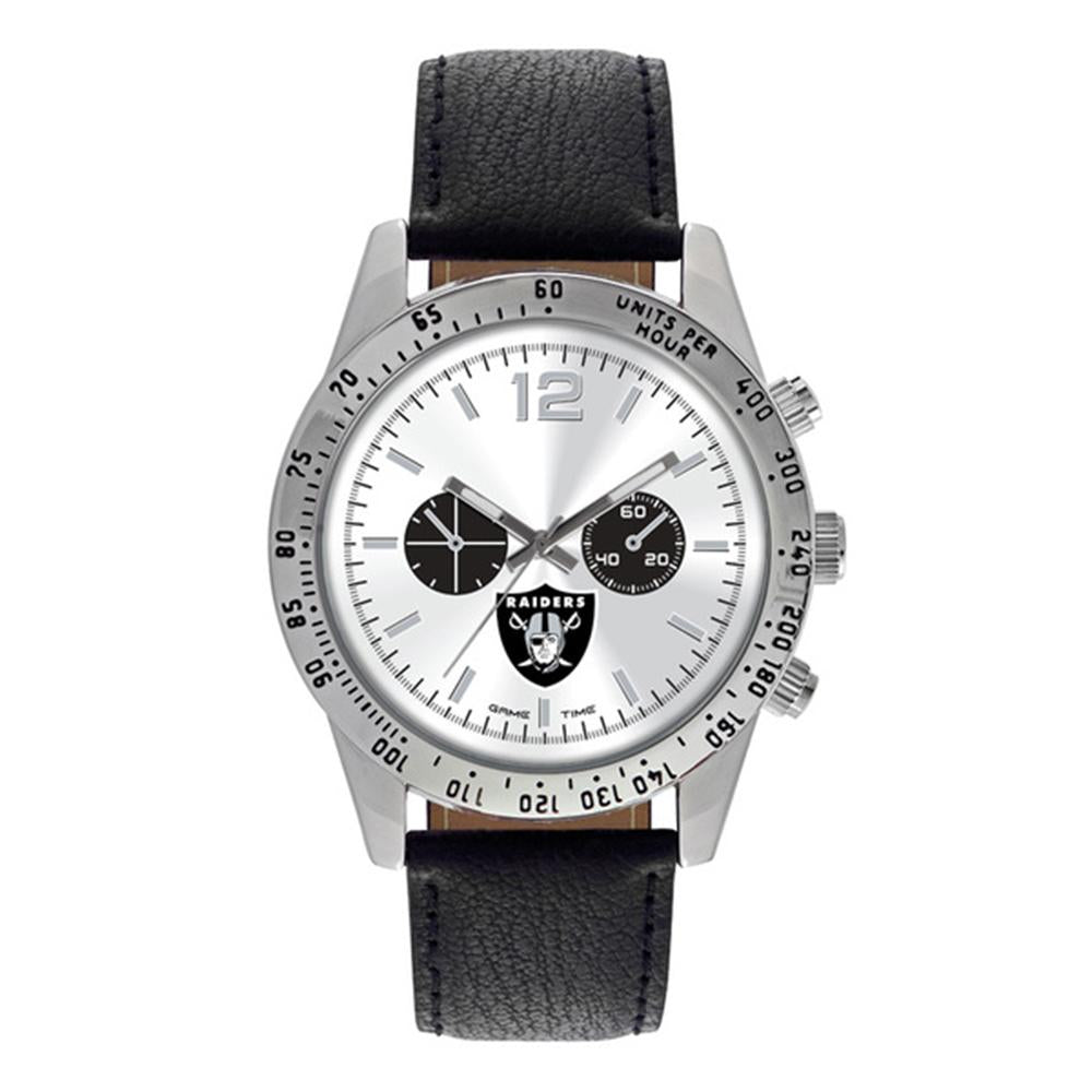 Oakland Raiders Nfl Mens "letterman Series" Quartz Analog Watch