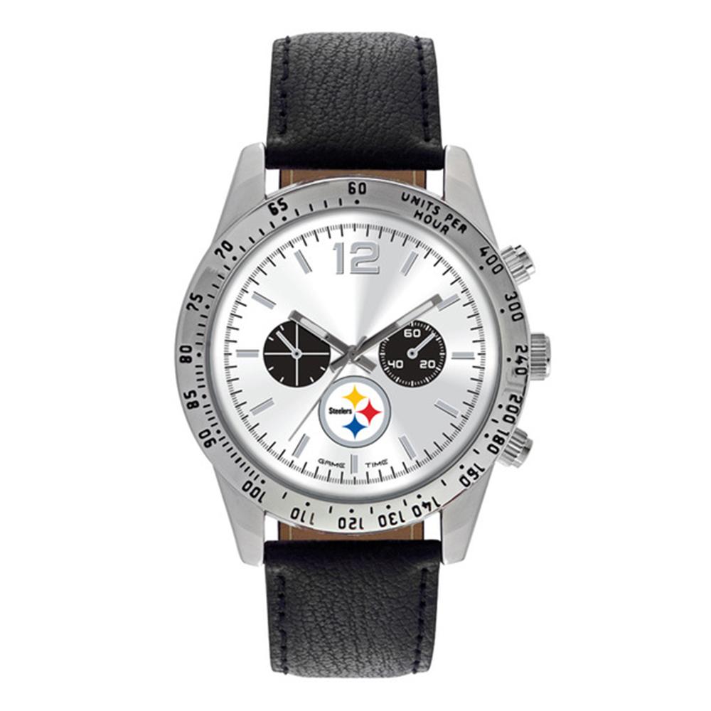 Pittsburgh Steelers Nfl Mens "letterman Series" Quartz Analog Watch