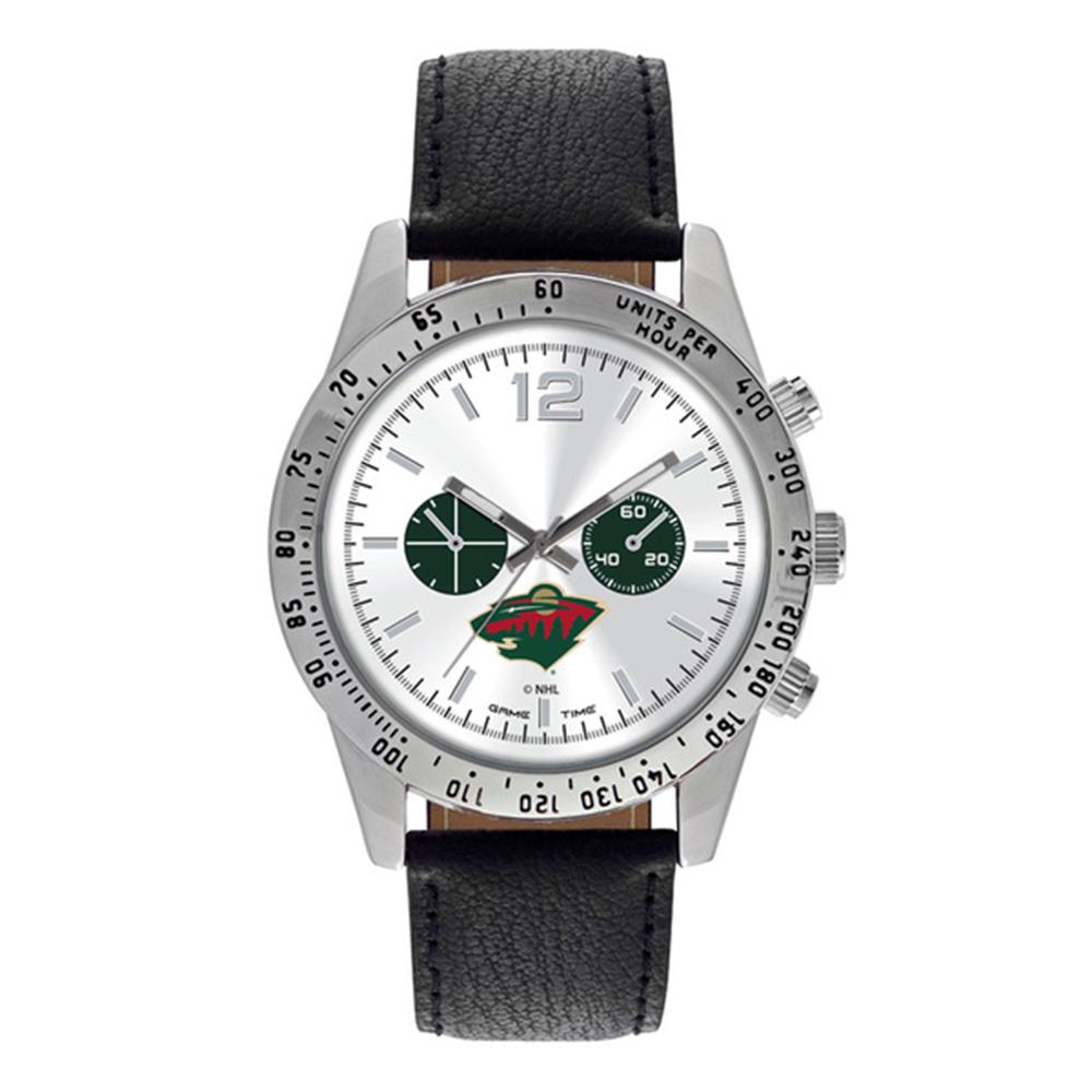 Minnesota Wild Nhl Mens "letterman Series" Quartz Analog Watch