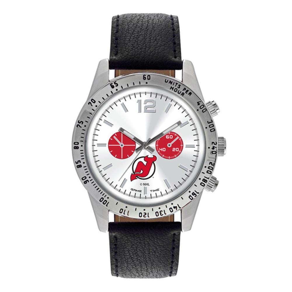 New Jersey Devils Nhl Mens "letterman Series" Quartz Analog Watch