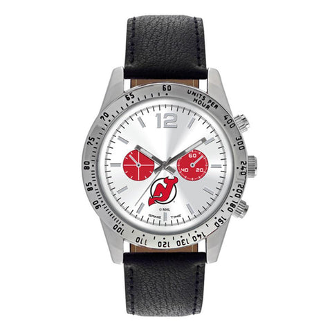 New Jersey Devils Nhl Mens "letterman Series" Quartz Analog Watch