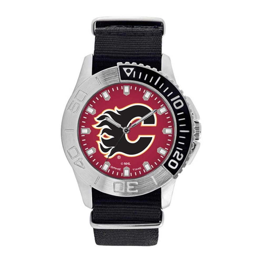 Calgary Flames Nhl Mens "starter Series" Quartz Analog Watch