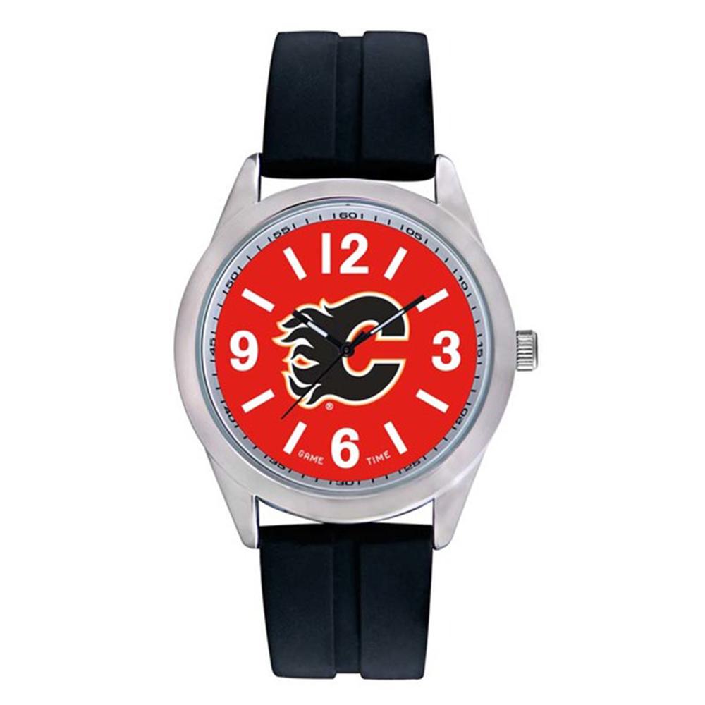 Calgary Flames Nhl Mens "varsity Series" Quartz Analog Watch