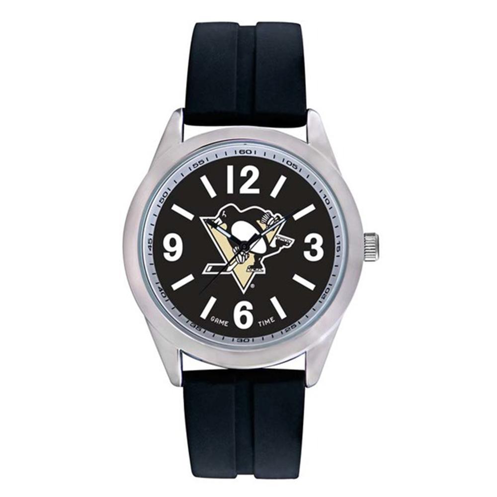 Pittsburgh Penguins Nhl Mens "varsity Series" Quartz Analog Watch