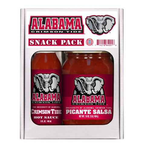 Alabama Crimson Tide Ncaa Snack Pack (5oz Hot Sauce, 16oz Picante Salsa)